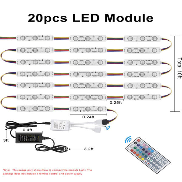 3-lamp Injection Molding Module With Interface Color RGB At Both Ends, Excluding Remote Control, Not Shipped On Weekends