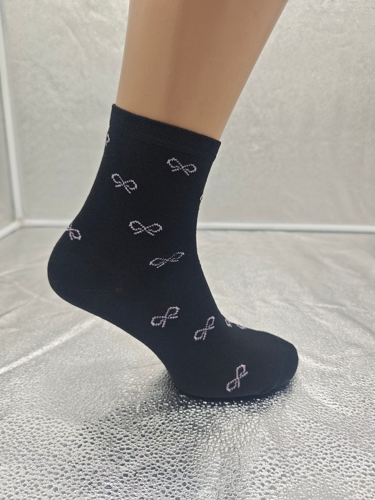 Set Of 6 12 Or 24 Pairs  Womens Colorful Bow Socks