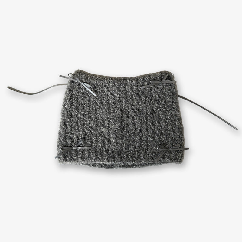 Niche Bow Hand Knotted Knitted Cute Girl Wool Hat