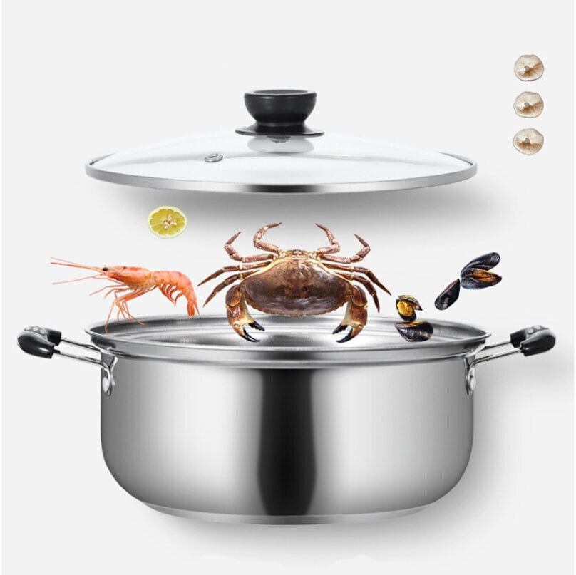 5PCSSet Stainless Steel Saucepan Induction Cooking Pot Cooker Cookware Kitchen