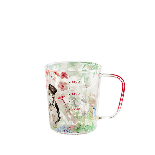 Japanese Style Large-capacity High Borosilicate Glass Mug With Graduated Spoon