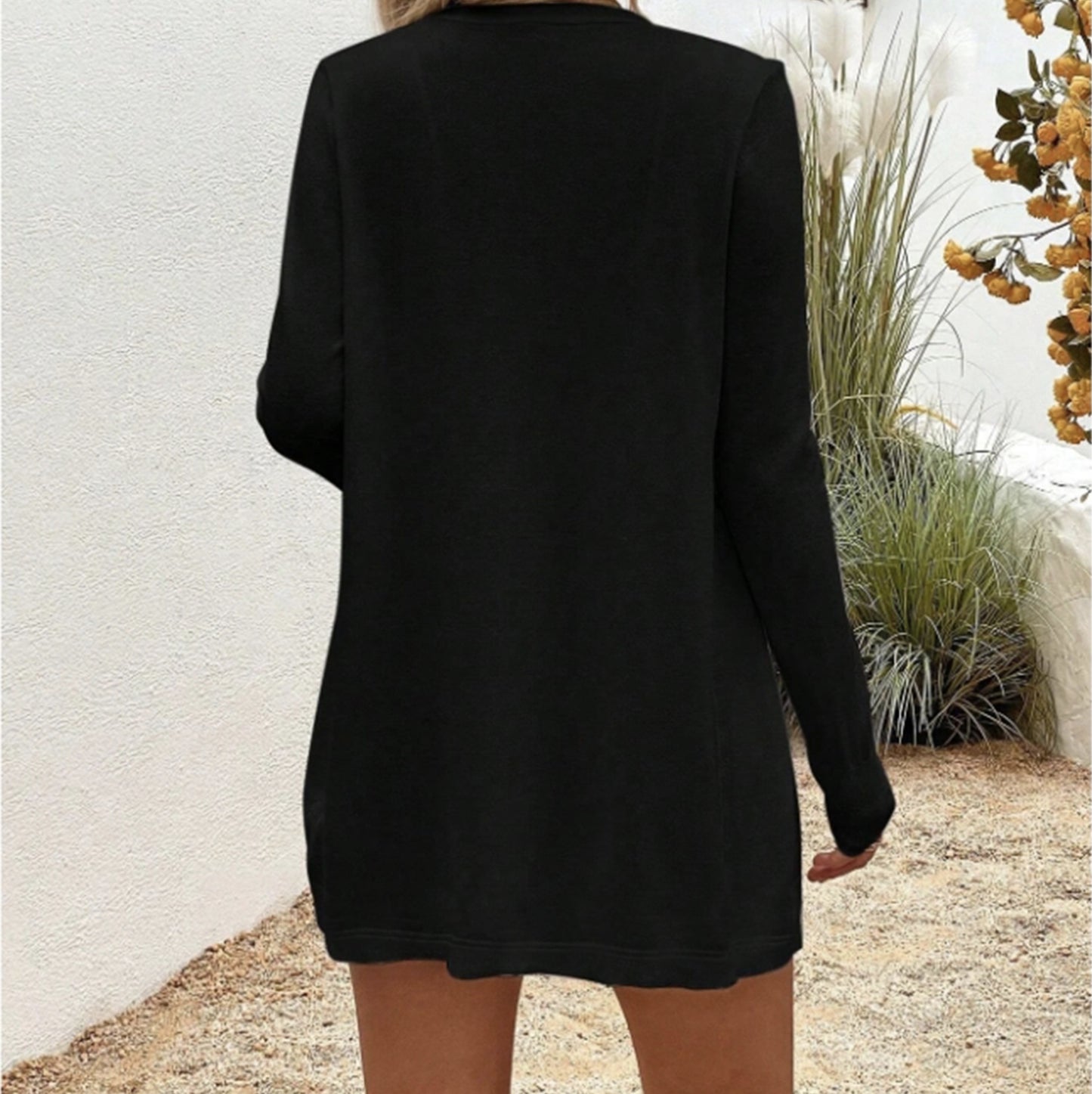 Women's Spring And Autumn New Warm Solid Color Versatile Long Sleeve Cardigan Coat