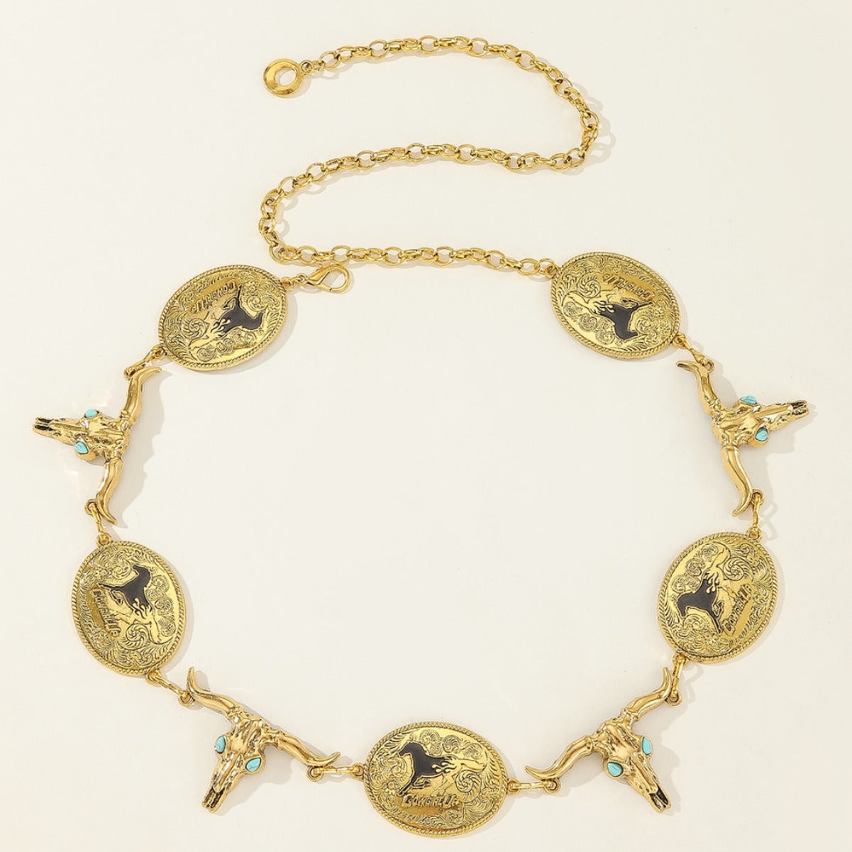 Personality Totem Pattern Waist Chain Retro Style Pendant Belt