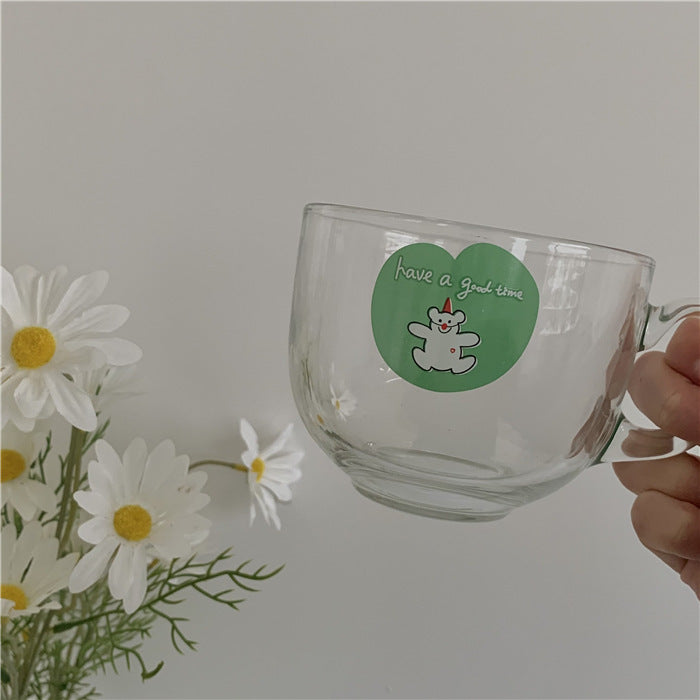 Large Capacity Bring A Glass Breakfast Milk Cup Japanese Girl Cup