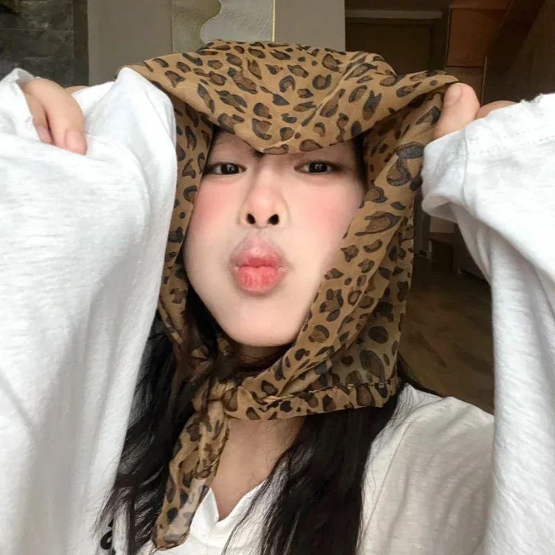 Retro Leopard Headscarf Women Girlhigh Quality Comfortablehe