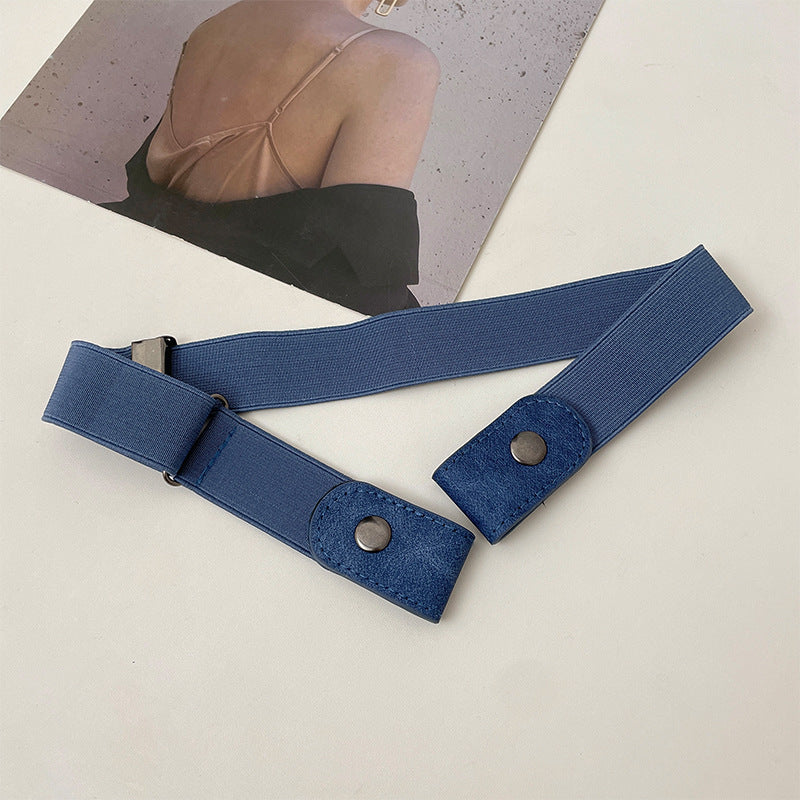 Lazy Belt Women's Denim Pants Elastic And Waisted God