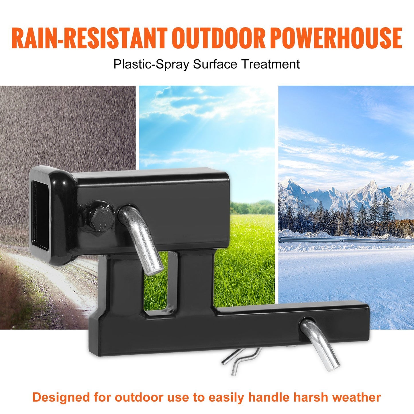 VEVOR Hitch Adapter, Receiver Hitch Extender Extension, Trailer Hitch Riser With Rise Drop, Extension Length, 4000 Lbs Towing Capacity, Hitch Pins, Bolt And Nut Included, Black