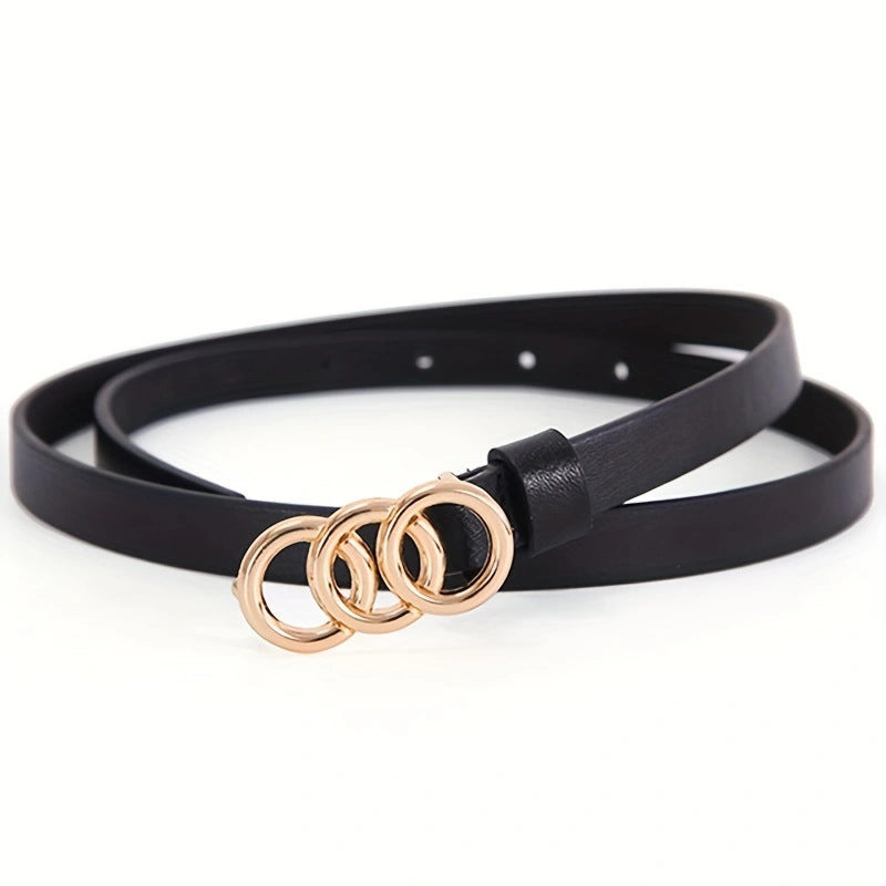 Women's Stylish Retro Minimalism 3-ring Thin Belt
