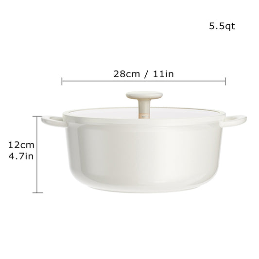 11 Inch Non-Stick Ceramic Soup Pot With Glass Lid , Dishwasher Safe, Suitable For Gas And Induction Cooktops, Free PFOA,PFOS