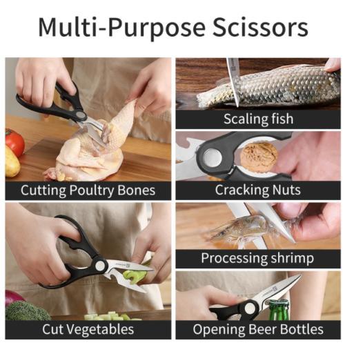 Two-piece Ergonomically Handled Stainless Steel Chef Knife Set With Kitchen Scissors To Meet A Variety Of Cooking Needs