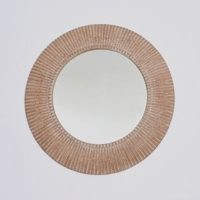 Rustic Farmhouse Style Handcarved Wooden Decorative Hanging Wall Mirror-36