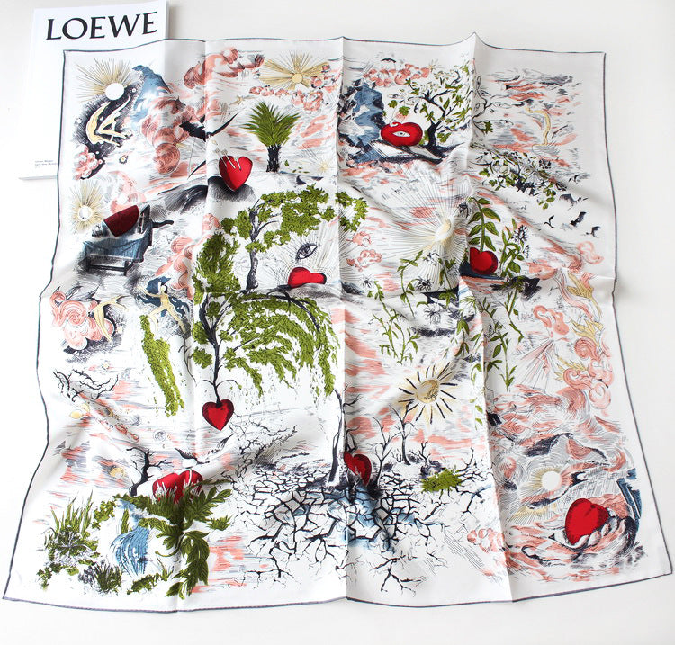 Sweet Temperament Silk Scarf Women