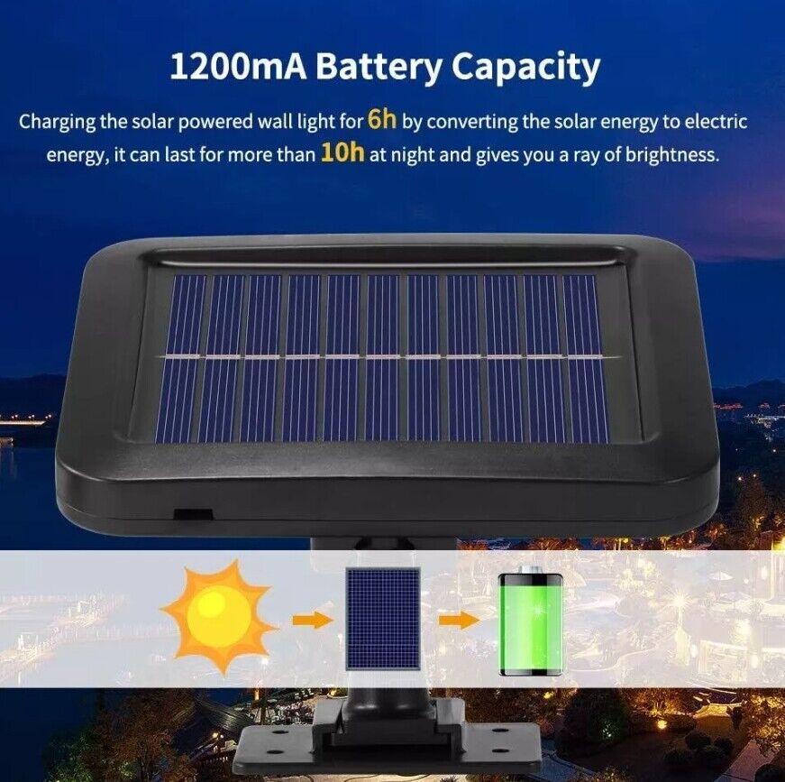 2PCS Solar Power PIR Motion Sensor Wall Light LED Outdoor Garden Security Lamp