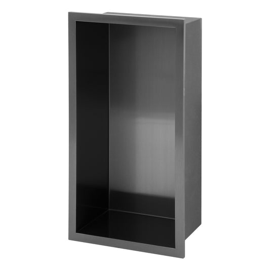 13 X 7in Stainless Steel Shower Niche - Gunmetal Black, Waterproof, Easy Installation, Corrosion-Resistant
