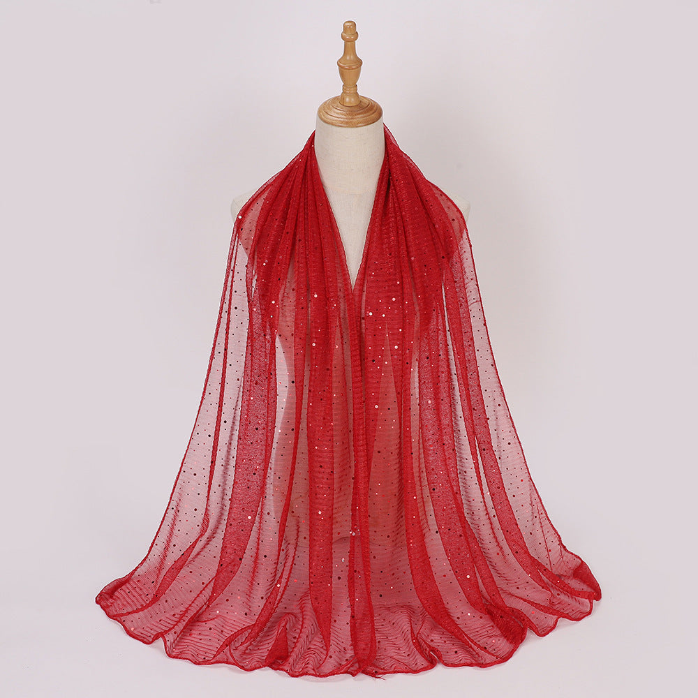 Closed-toe Sequined Shawl Scarf