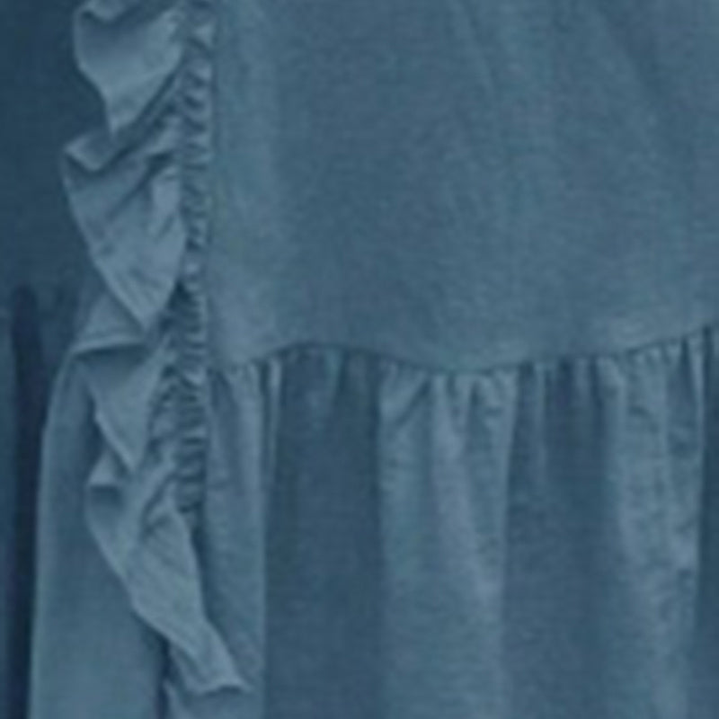 Women's Elegant Casual Summer Dress - V-Neck Sleeveless Ruffled Vacation Long Dress With Pleated Hem