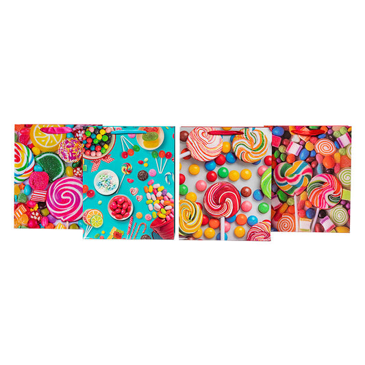 12 Pieces Of Exquisite Gift Bags, 3D Patch Powder Sprinkled Design, A Variety Of Styles, Suitable For Baby Gifts, Birthday Parties, Parties, Shopping And Other Occasions, Reusable