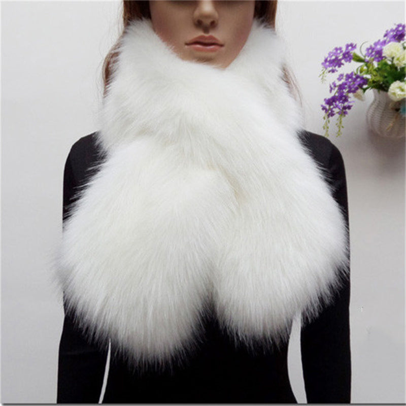 Women's Faux Fur All-match Warmth Cross Scarf