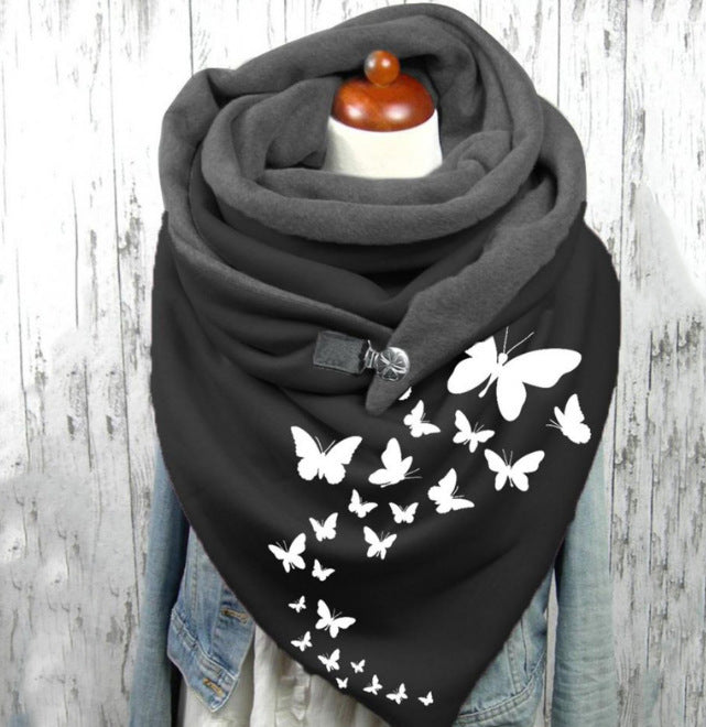 Women's Warm Cashmere Christmas Print Scarf