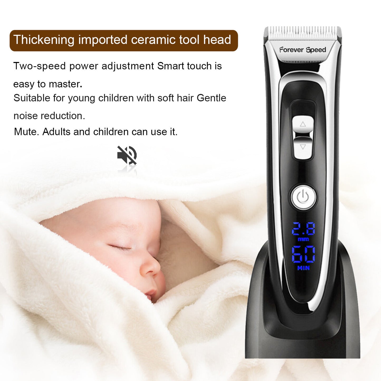 Keramik Profi Haarschneidemaschine Bartschneider Trimmer Rasierer Led Display DE