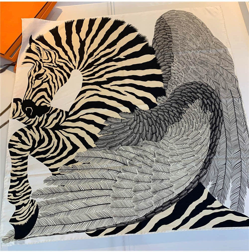 Handmade Hemming Twill Silk Printed Shawl