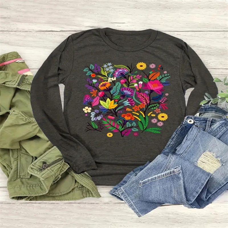 Women's Printed Hoodless Sweatshirt