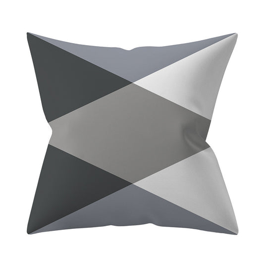 Gray Geometric Polyester Pillow Cover Cross-border Hot Sale Silver Gray Sofa Cushion Cushion Cover