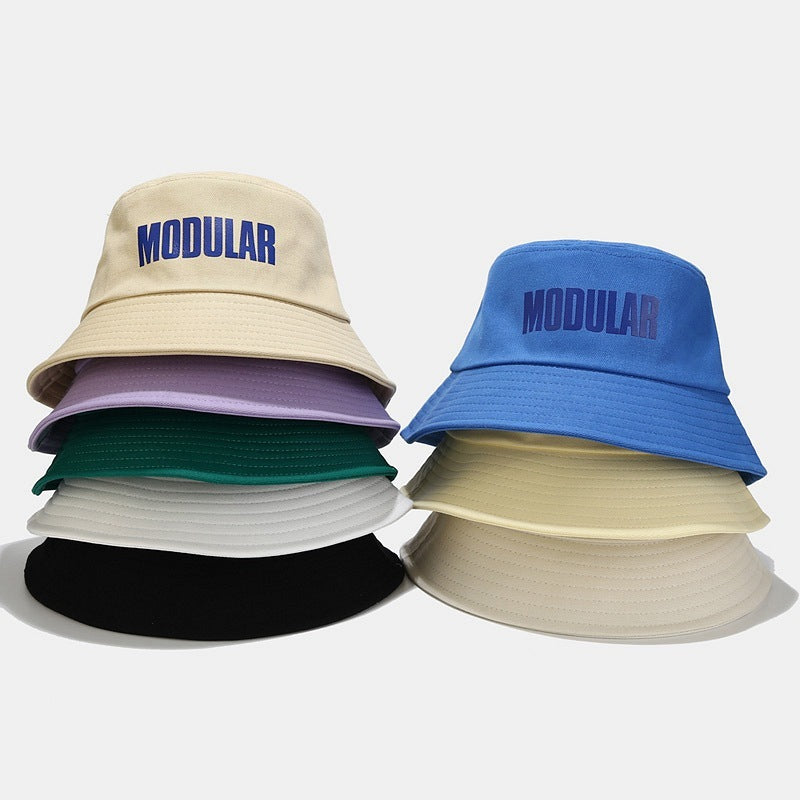 Letters Fisherman Hat Face-showing Little Korean Style Students