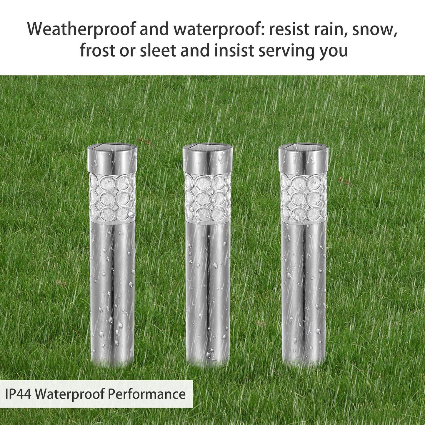 6Pcs Solar Pathway Light IP44 Waterproof 3 RGB Color Changing For Yard Garden Pathway Walkway