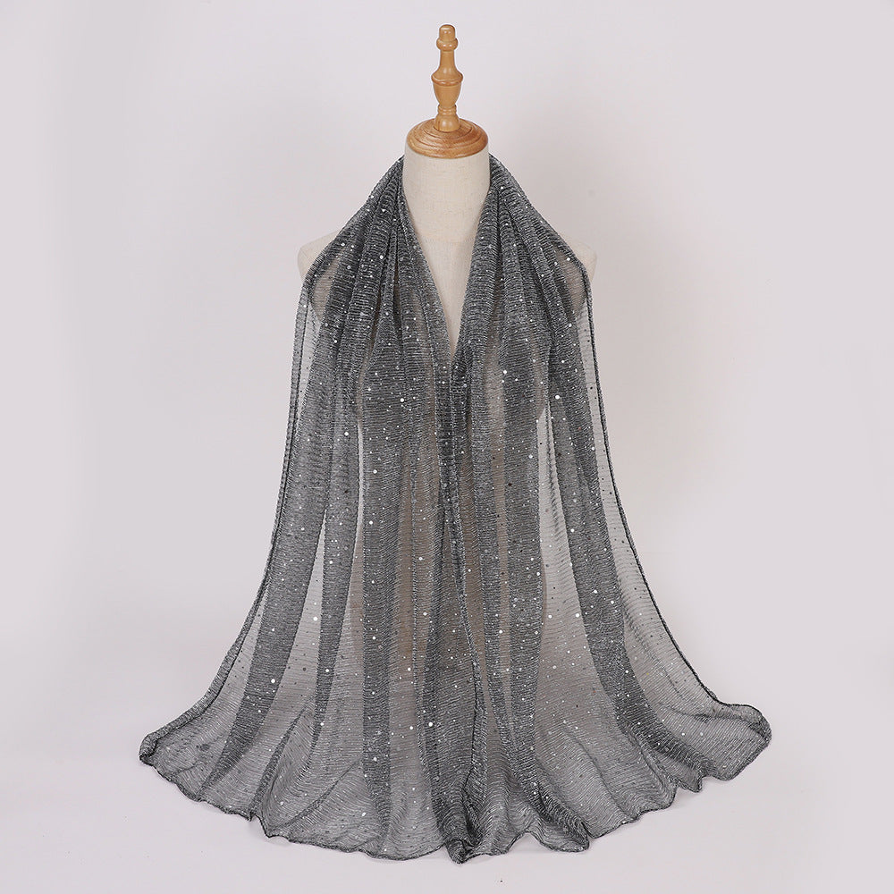 Closed-toe Sequined Shawl Scarf