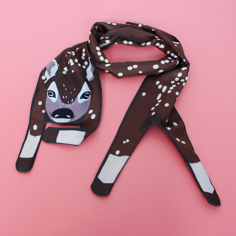 Small Scarf With Hair Band, Wild Decoration Long Small Silk Scarf Tied With Bag, Handle Scarf