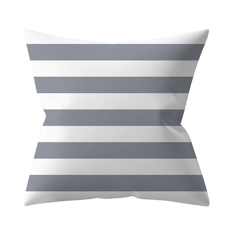 Gray Geometric Polyester Pillow Cover Cross-border Hot Sale Silver Gray Sofa Cushion Cushion Cover