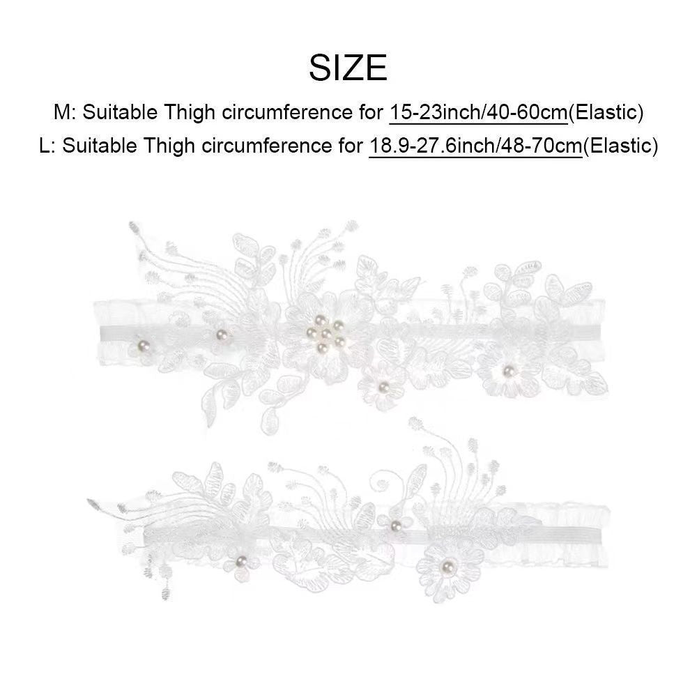 White Elastic Leg Ring Bridal Lace Stockings Band