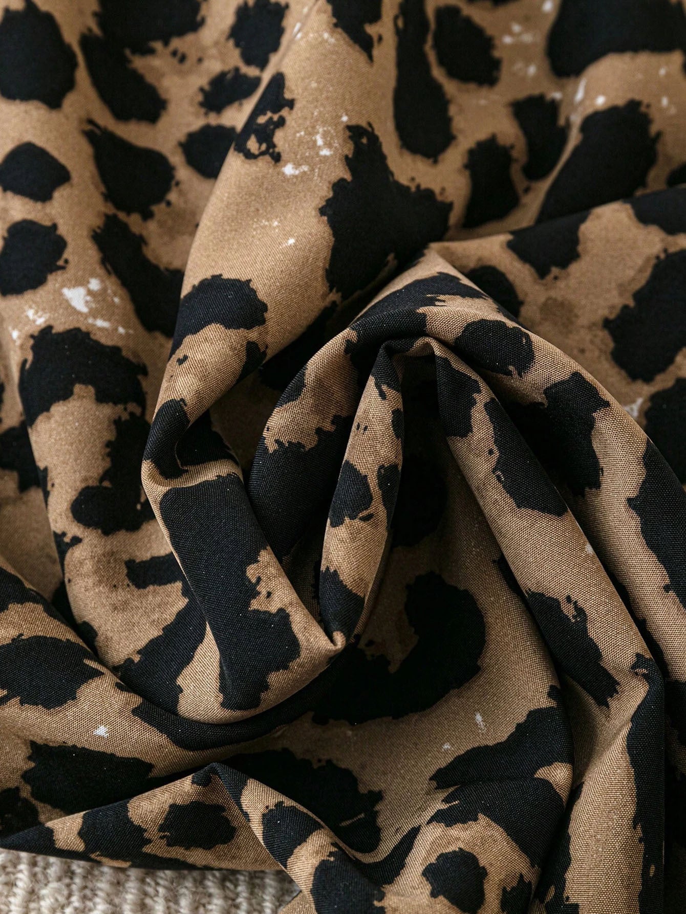 Women's Plus Size Leopard Print Wide-Leg Pants - Summer Casual Vacation Style Elastic Waist Long Trousers