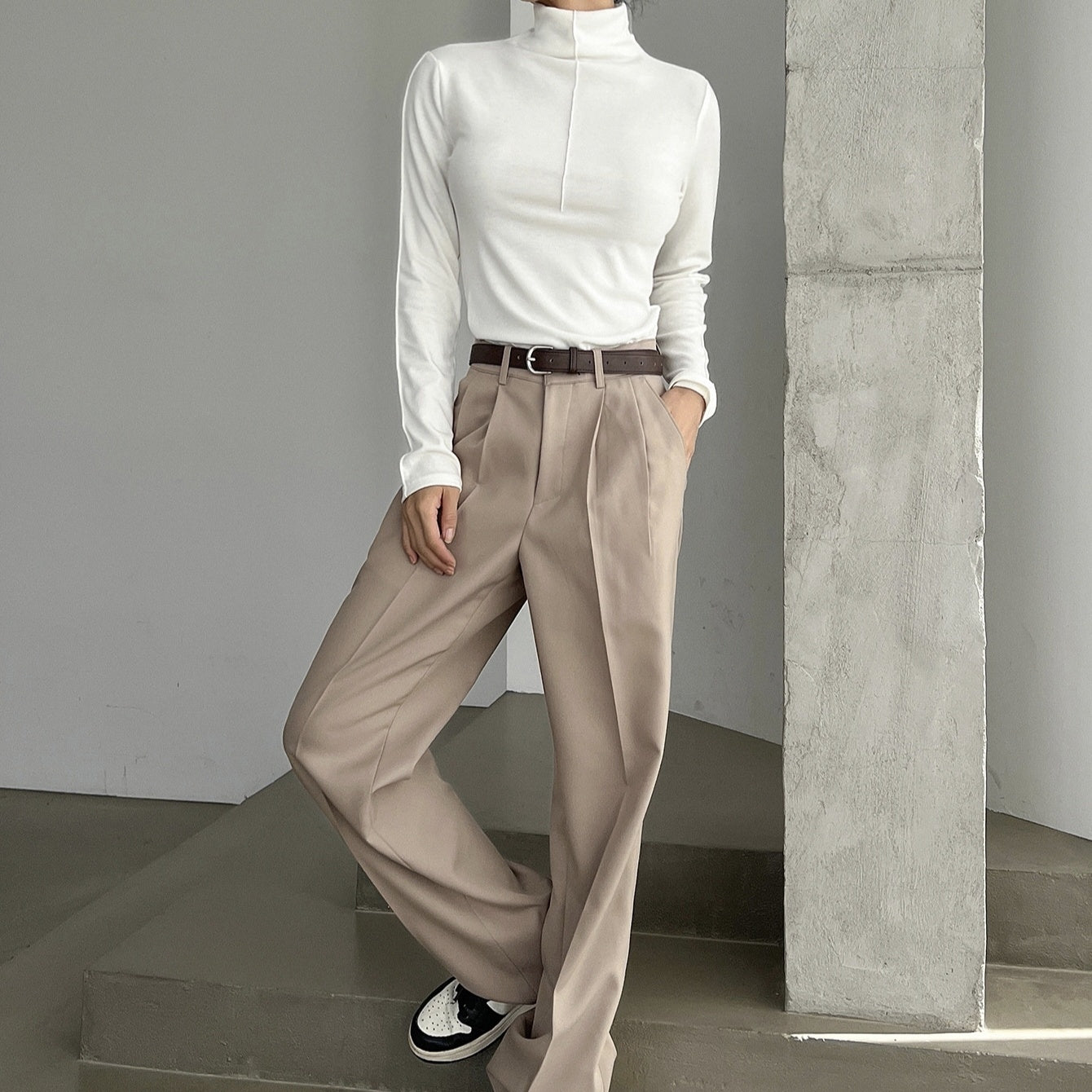 Women's Solid Color Top Fashionable Velvet Texture Fashionable T-shirt Long Sleeved