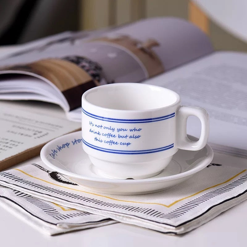 Retro Coffee Cup Milk Pull Flower Ceramic Cup