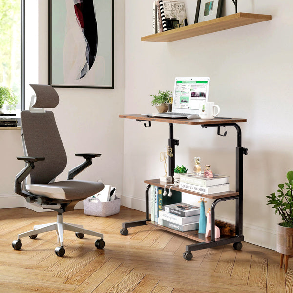 Retro Brown Adjustable Computer Desk