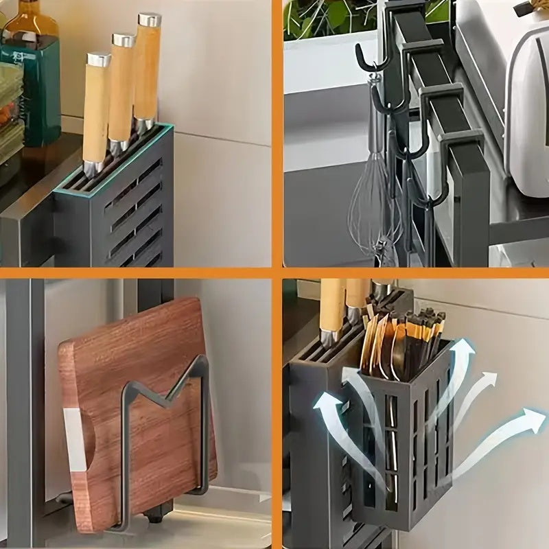 Say Goodbye To Clutter, Store Items With Ease And Create An Orderly Space. With This Retractable Storage Rack, Everything Can Be Taken Care Of.