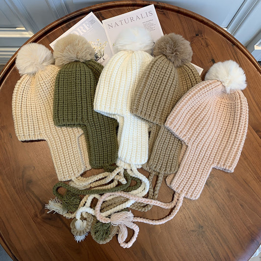 Warm Korean Style Ear Protection Parent-child Flying Baby Wool Men's And Women's Hats