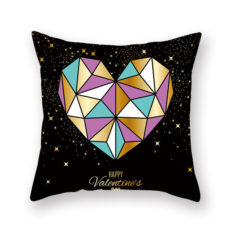 Golden Valentine's Day Peach Skin Pillowcase