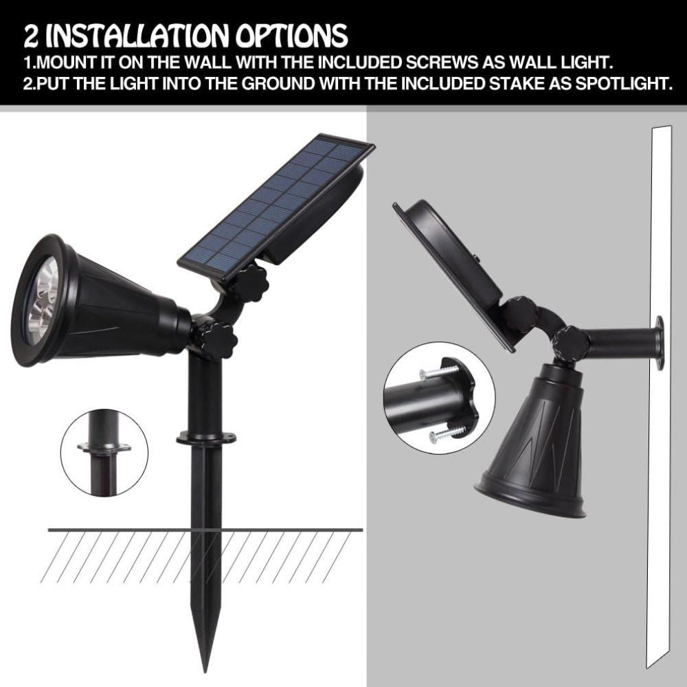 Solar Spot Lights LED Outdoor Garden Pathway Lawn Stake Lamp Landscape Decor UK