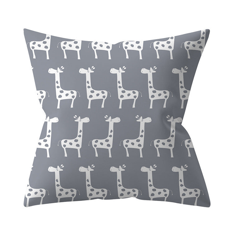 Gray Geometric Polyester Pillow Cover Cross-border Hot Sale Silver Gray Sofa Cushion Cushion Cover