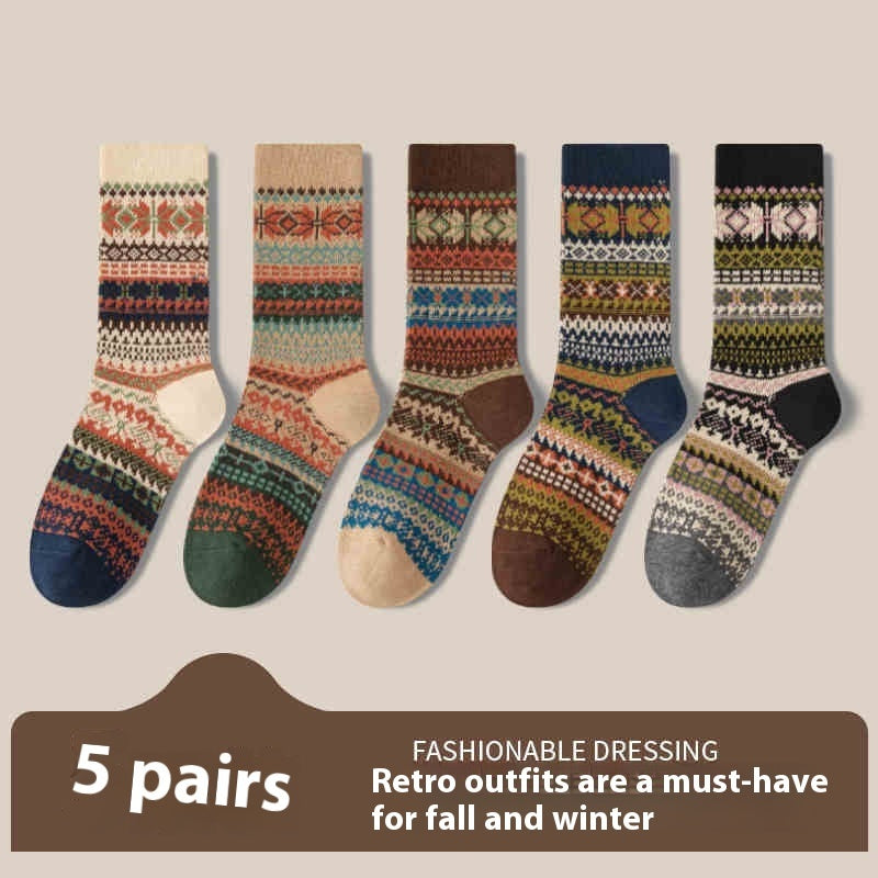 Retro Ethnic Style Socks For Women Deodorant