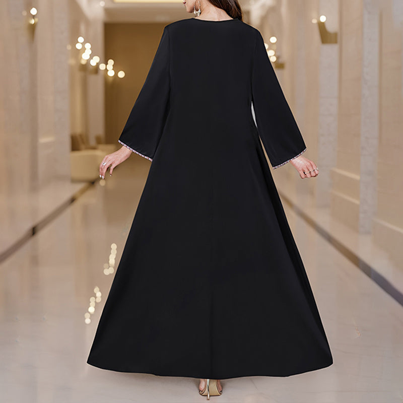 Women's Plus Size Casual Summer Boho Print Dress V Neck Loose Fit Long Maxi Beach Dresses