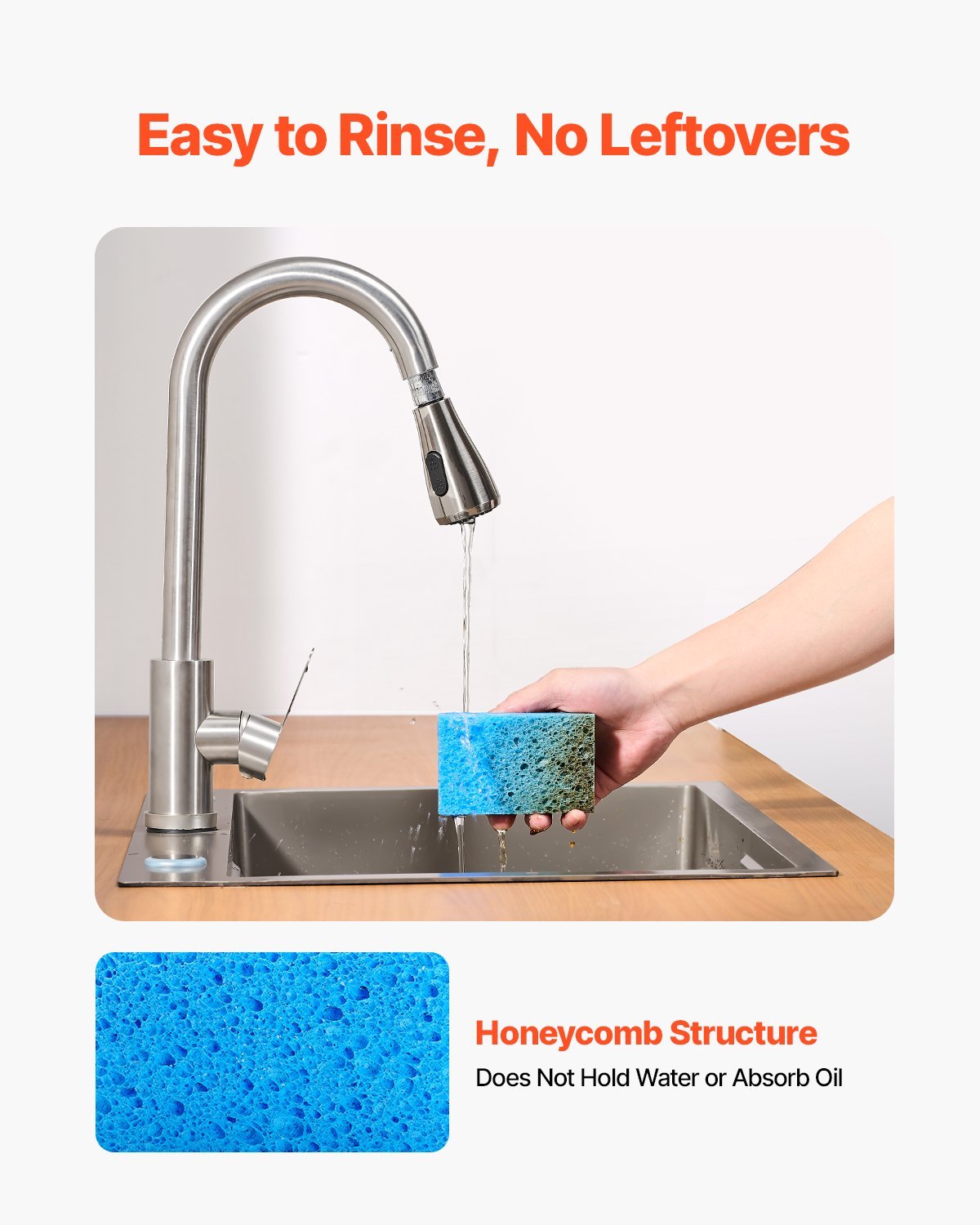 12 Pcs Sponges Durable Kitchen Sponges With Cellulose & Scrub Pad