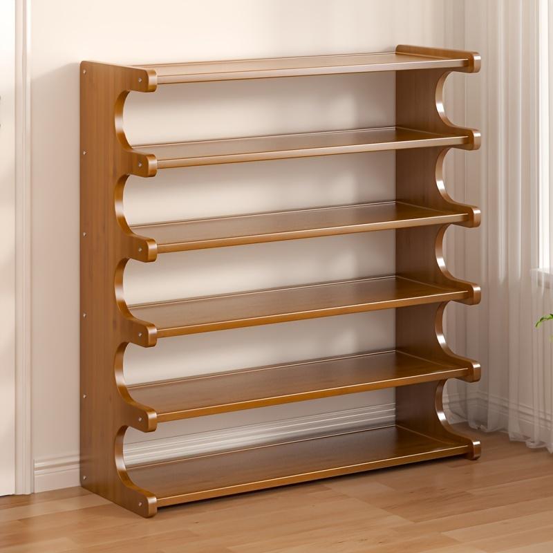 Four-layer Wooden Stackable Floor-standing Shoe Rack Suitable For Entrance, Wardrobe And Corridor To Store High Heels, Sneakers And Sandals