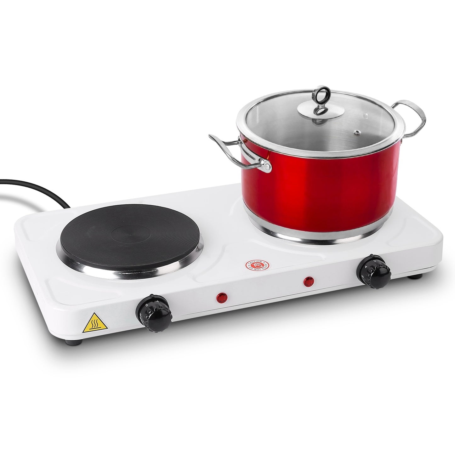 1Pc 2000W Double Electric Burner Double Hot Plate With 5 Gear Temperature Control