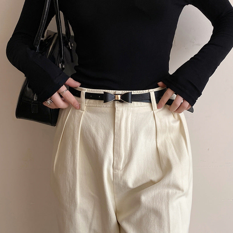 Women's Korean-style Bow Thin Belt All-matching