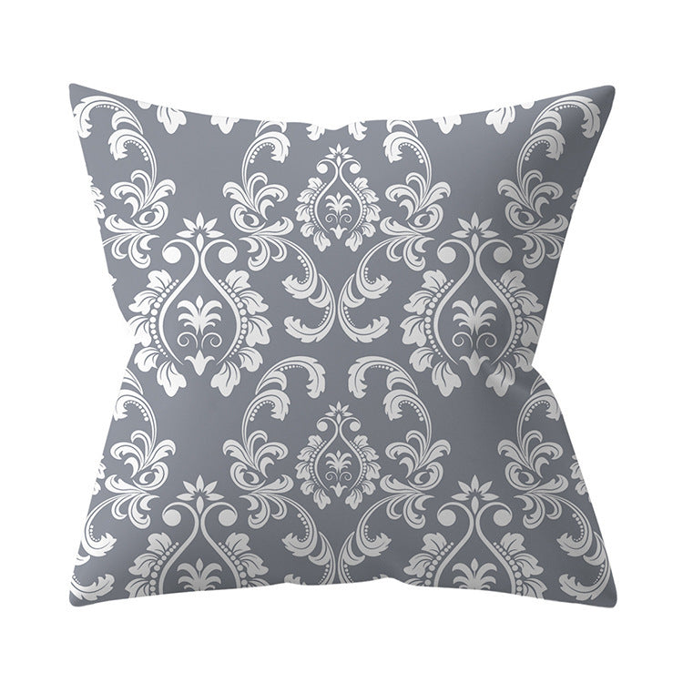 Gray Geometric Polyester Pillow Cover Cross-border Hot Sale Silver Gray Sofa Cushion Cushion Cover