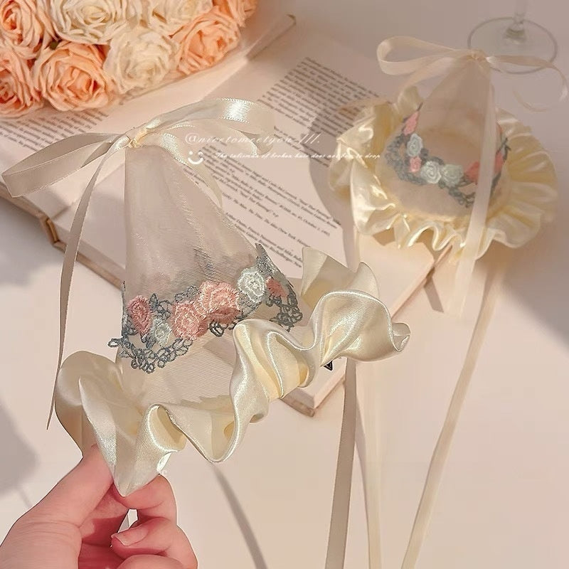 Cream Style Birthday Hat Barrettes High-grade Embroidery Birthday Hat